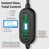 Level 1 EV Charger with APP, 16A 110V-240V NEMA 6-20 & NEMA 5-15 Plug Level 1/2 EV Charger, 25FT Cable J1772 Charger, Portable EV Charger, Electric Vehicle Charging Equipment, ETL FCC Certified Romaa