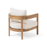 Christopher Knight Home 312395 Alfy Outdoor Club Chair with Cushions (Set of 2), Teak Finish, Beige Christopher Knight Home