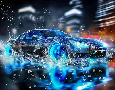MaiYiYi Racing Car Diamond Painting Kit, 5D Full Round Drill Sport Car Diamond Painting by Numbers, Racing Cars Paint with Gems Art Wall Decor for Adult Beginners (40 x 30 cm)