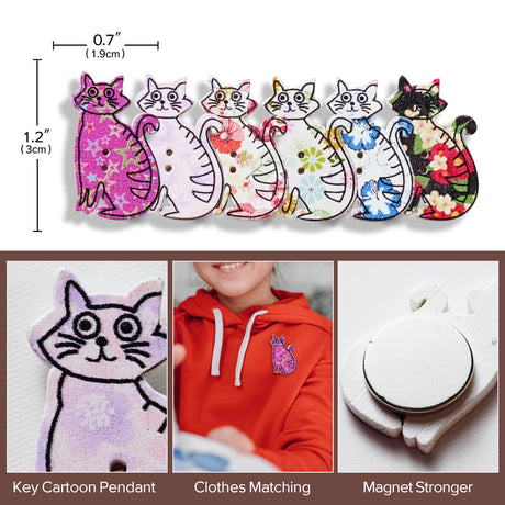 6pcs Needle Minder for Cross Stitch,Sewing Magnetic Needle Keeper,Cute Cat Cartoon Minders,Needle Holder for Embroidery,Needlework Storage Accessory, Gift for Cross Stitch Lover（48-Needle） Generic
