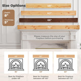 TECANA Fireplace Mantel 72 Inches - Rustic Floating Mantel Shelf - Solid Wood Mantel with Invisible Support Bracket - Wall Mantel Shelf for Farmhouse (72" L x 8" D x 5" H, Natural) TECANA