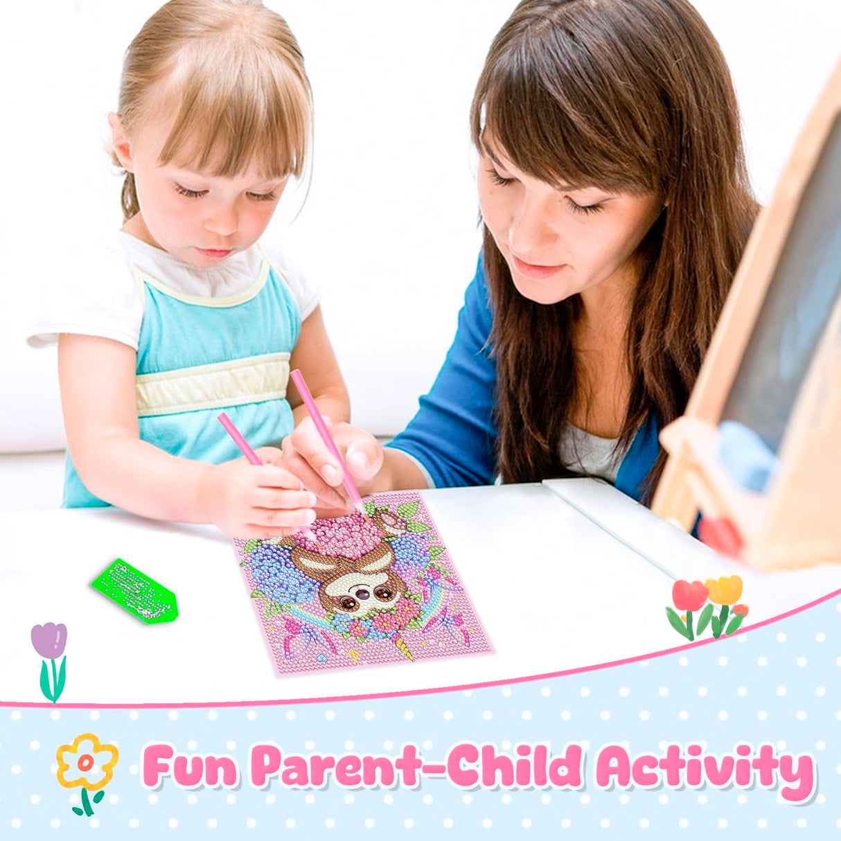 Diamond Art Kits for Kids, 4 Pieces Cartoon Animals Diamond Painting Kits for Adults Beginner, 5D Full Round Drill Gem Art Arts and Crafts for Kid Mosaic Kits for Gift Home Wall Decor Kids 6X6 inch NANZHOO