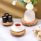 Geetery 4 Pcs Wooden Risers for Display Wood Pedestal Stand Mini Tray Stand Round Wooden Pedestal Holder Rustic Riser for Decor Tiered Tray Decor Home Kitchen, 4 Size(Light Brown) Geetery