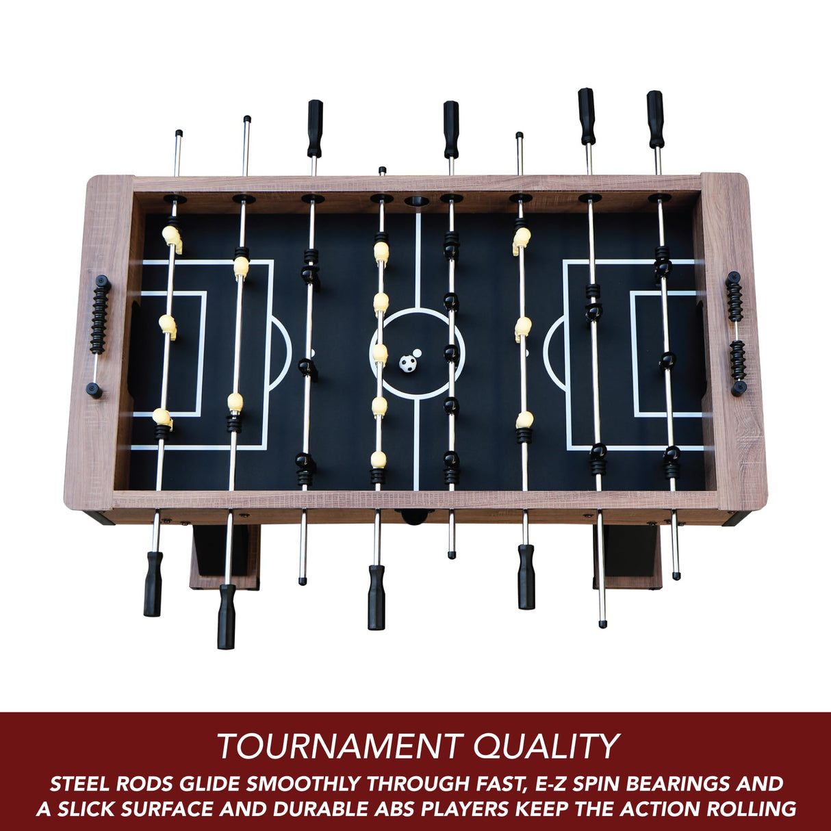 Hathaway Fullerton 48-in Foosball Table, Arcade Table Soccer for Game Rooms, Includes (2) 36-mm ABS Foosballs, Driftwood (BG50330) Hathaway