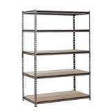 EDSAL Heavy Duty Garage Shelf Steel Metal Storage 5 Level Adjustable Shelves Unit 72" H x 48" W x 24" Deep (Pack of 2) EDSAL