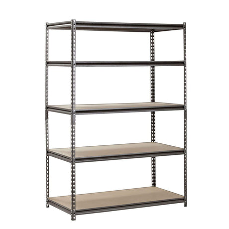 EDSAL Heavy Duty Garage Shelf Steel Metal Storage 5 Level Adjustable Shelves Unit 72" H x 48" W x 24" Deep (Pack of 2) EDSAL