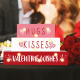 Valentines Day Decor,11 LED Valentine Wood Block Sign, Valentine Wishes Rustic Letters, Farmhouse Home Table Centerpiece Decor,Valentine's Day decor Tiered Tray, Tables, Mantel Decor，Valentine Gift CRCZK