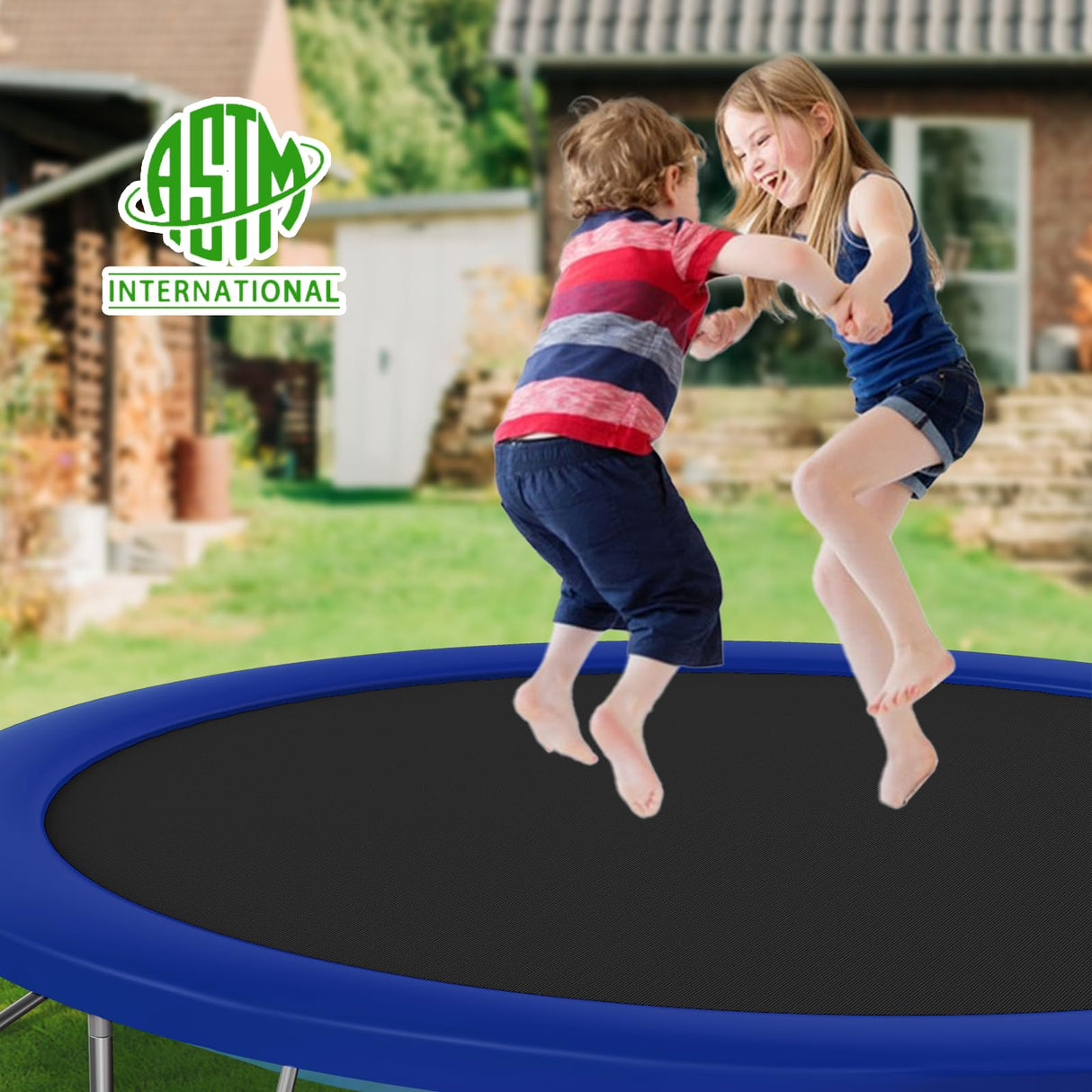 Lyromix 12FT Trampoline with Slide and Swings, Large Outdoor Trampoline with Basketball Hoop, Ladder, Light and Net, Capacity for 5-7 Kids and Adults Lyromix