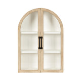 Kate and Laurel Arcott Modern Arch Wall Cabinet, 21 x 8 x 30, Natural Wood and White, Transitional Arched Cabinet for Use as Over-The-Toilet Storage or Living Room Storage Cabinet Kate and Laurel