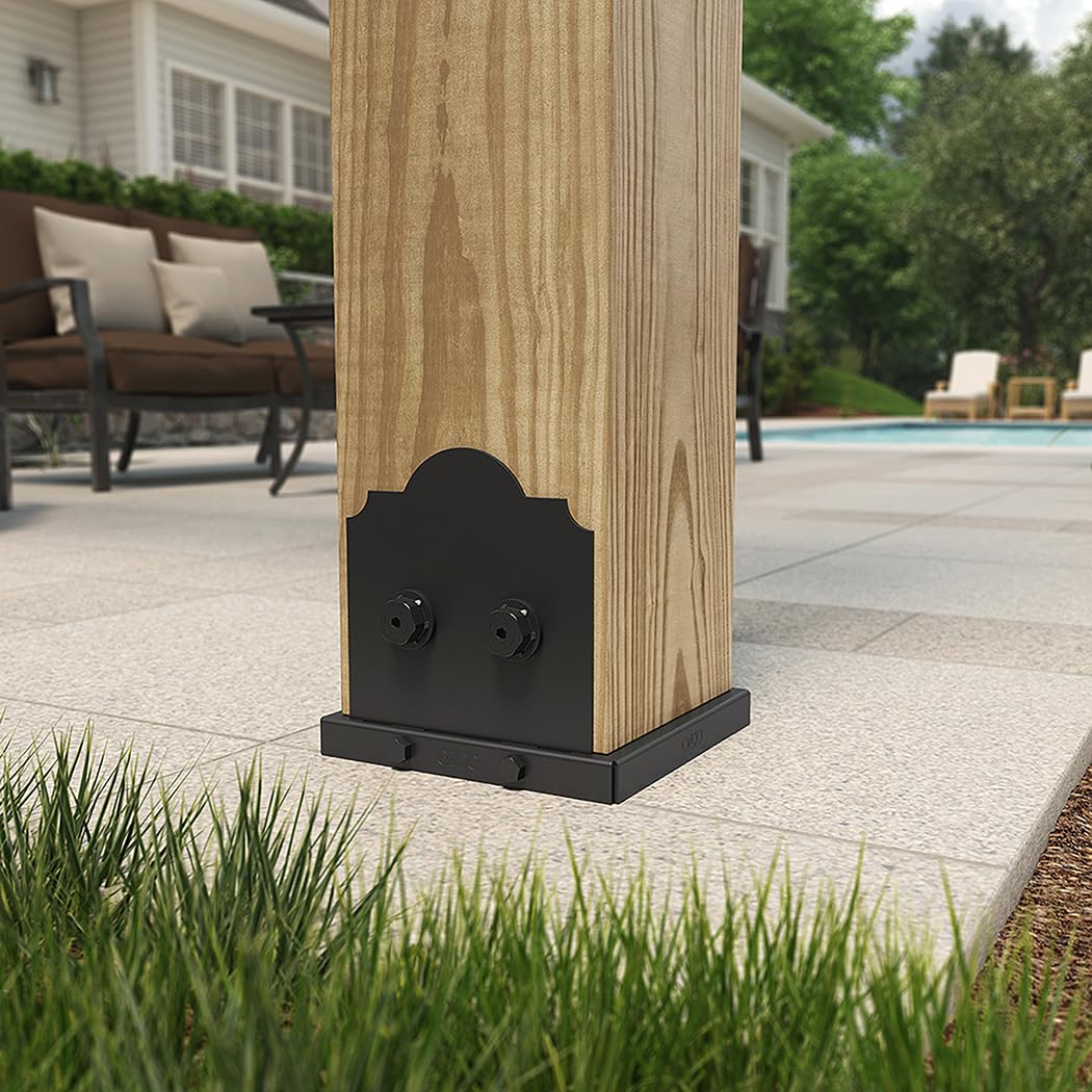 Ozco Building Products 54208 Laredo Sunset Lite 6x6 Post Base, (1 per Pack), Black Ozco Building Products