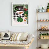 Grehge s DIY Paint by Numbers 16 x 20 Inch Plaid Snowman Canvas Acrylic Filling Painting by Number Winter O AnyDesign