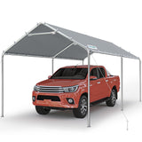 Quictent 10x20 ft Heavy Duty Carport Canopy Galvanized Car Tent Outdoor Garage Boat Shelter with Reinforced Structure, No Sidewall - Grey Quictent