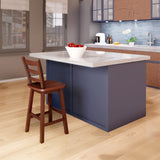 Winsome Scalera Ladder Back Swivel Counter Stool, 24 in, Walnut Finish, Solid Wood Winsome