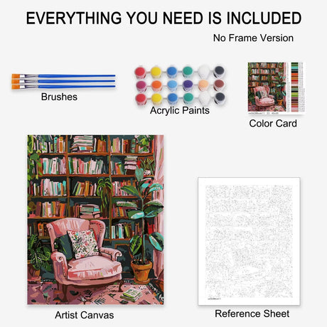 Aihonmin White Unicorn Paint by Numbers Pastel Purple Sofa Paint by Numbers Kits for Adult Beginners,Botanical Painting on Canvas Suitable for Home Wall Decor Without Framed 16''W x 20''H Aihonmin