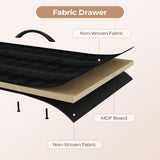 HAUOMS TV Stand & Dresser for 65 Inch TV, 63" W with LED Lights & Power Outlets, Black Long Dresser with 12 Fabric Drawers, Entertainment Center with Shelves, for Bedroom HAUOMS