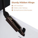 VVFLU Farmhouse Coffee Table with Storage, Square Center Table for Living Room, Rustic, Hinged Lift Top Soft Close, Wood, Large Hidden Storage, Modern, Metal Corner, White Black VVFLU