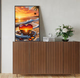 BYGFHLYW Beach Diamond Art Kits for Adults, Landscape Love Diamond Painting Kits for Adults Beginner, Round Full Drill Gem Painting Diamond Dot Gem Art Kit Home Wall Decor 12x16 inch BYGFHLYW