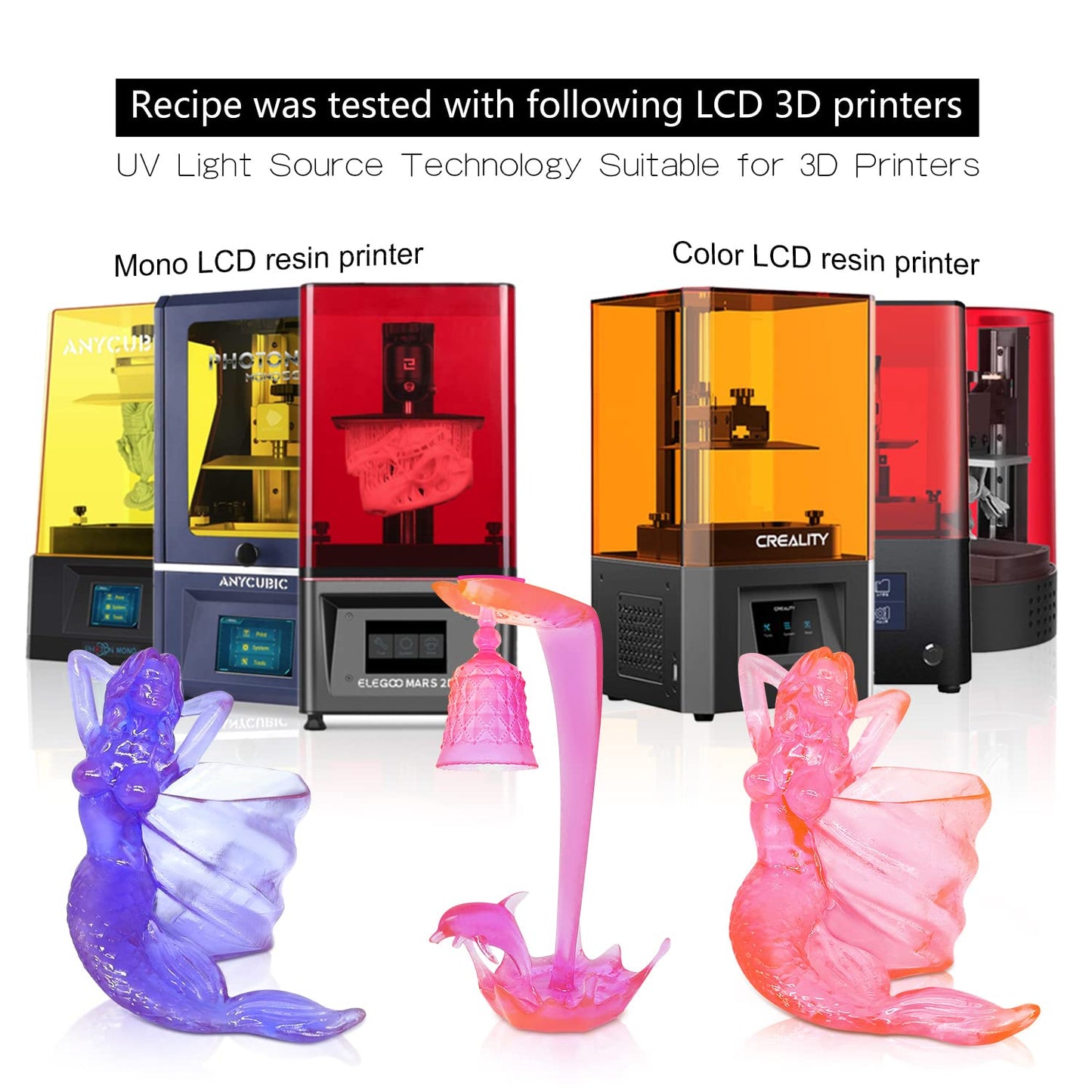 Yousu 3D Printer Resin UTH Nebula, Water Washable Resin Dual Color 3D Printer UV-Resin Rapid LCD UV-Curing Resin 405nm Photopolymer Resin for LCD 3D Printer 1000g, Purple Blue Color.