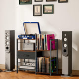 Snughome AV Media Stand, Record Player Stand with Vinyl Storage Holds up to 280+ Albums, Audio Video Rack Album Storage Shelves for Vinyl, Turntable Stand Record Holder Media Console Stereo Cabinet Snughome