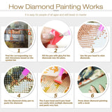 Sanjee Sunflower Diamond Art Painting Kits for Adults Beginner, American Flag 5D DIY Round Full Drill Gem Art Crafts for Home Wall Decor Gift, 12x16inch Sanjee