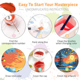 Framed Paint by Numbers Kit for Adults Beginners & Kids Ages 8-12, Starry Night Acrylic Easy Paint by Number with Frame, Watercolor Paint by Number Kits on Canvas Framed (10 * 10 Inch, without Easel) Offito