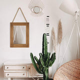 DECORKEY Rectangle Wall Mirror for Bathroom, Distressed White Wood Decor with Hanging Rope for Rustic Home Decor, Vanity, Living Room 12"×16"（Wooden） DECORKEY