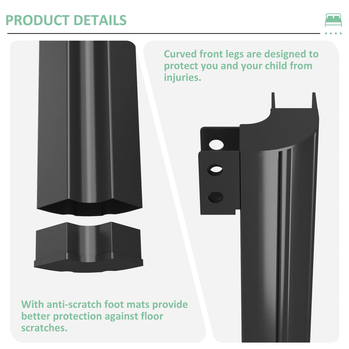 Yicensen 14 Inch King Bed Frame with Headboard, Heavy Duty Metal King Size Platform Bed Frame with Rounded Corner Legs, No Box Spring Needed, Noise Free, Easy Assembly, Black Yicensen