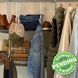 Evelots Shelf Dividers for Wood Shelf with New Patent Pending Removable Hooks, 8 Pack Closet Organizers and Storage for Clothes, Purse, Pantry - Solid Steel-12 Inch Shelf -Reinforced Wide Bottom Evelots