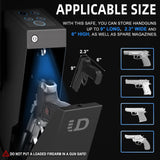 Urban Deco Biometric Handgun Gun Safe for Nightstand, Desk, Bed Side - Pistol Safe, Hand Gun Safe for Car, Biometric Gun Safe for Handgun with Fingerprint, PIN Code, Key Access Urban Deco