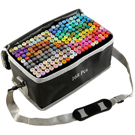 VBESTARTLY 168 Colors Alcohol Markers with Base, Permanent Dual Tip Art Markers for Adults Anime Coloring Sketch Illustrations Pefect for Gift- Refillable VBESTARTLY
