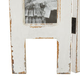 Deco 79 Wooden Partition Room Divider Screen Hinged Foldable Partition 3 Panel Privacy Screen with 15 Photo Slots, Room Partition 27" x 1" x 51", White Deco 79