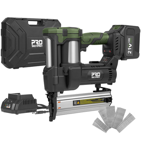 Prostormer Cordless Brushless Brad Nailer, 2 in 1 Nail Gun Staple Gun Kit with 4.5Ah Lithium-Ion Battery and Charger, 18 Gauge Stapler for Woodworking, Home Renovation, Upholstery, DIY Prostormer