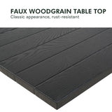 Grand patio 7-Piece Outdoor Dining Set for 6 E-Coated Patio Dining Furniture Set for 6 Patio Swivel Dining Chairs with Olefin Cushions 1 Rectangular Dining Faux Woodgrain Table with Umbrella Hole Grey Grand patio