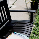 Cambridge Casual Solid Wood Bentley Porch Swing, Black Cambridge Casual