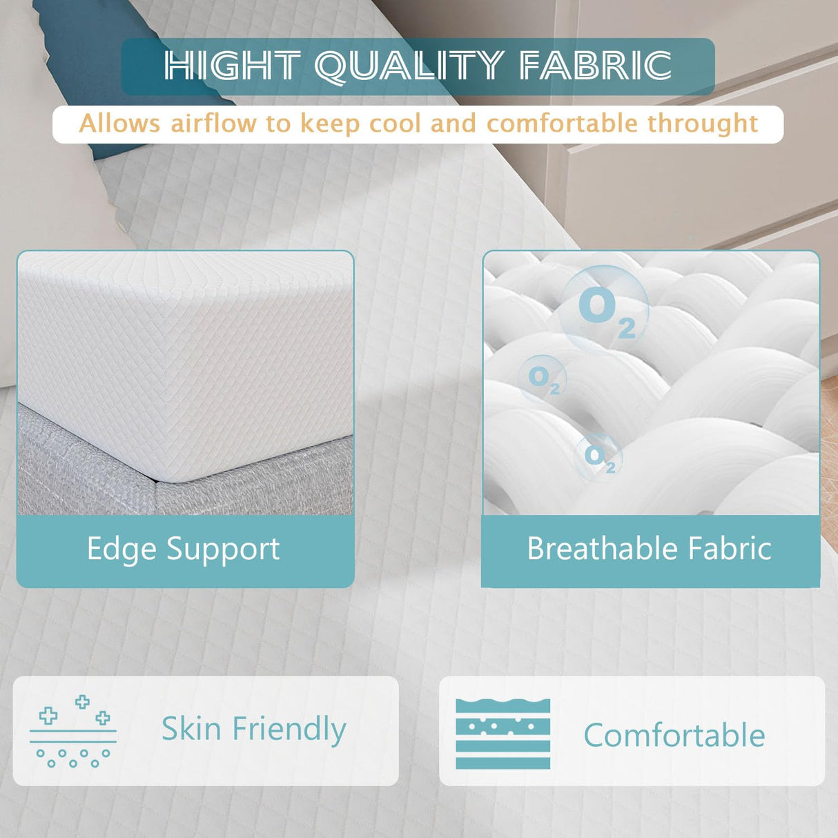 Nchanmar 6 Inch Full Size Mattress, Gel Memory Foam Full Mattress, Pressure Relieving, Cooling Gel Foam, Full Mattress in a Box, Certipur-Us Certified, Bed-in-a-Box, Full, 75"L x 54"W x 6"Th, White NChanmar