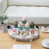 MyGift Wooden Display Stand Riser, 3 Tier Perfume and Cologne Organizer Stand, Cupcake Stand for Dessert, Spice Rack Organizer, Display Shelf for Figure,Perfume,Make up, Collections, 3-Piece Set MyGift