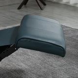 HOMCOM Faux Leather Manual Recliner, Adjustable Swivel Lounge Chair with Footrest, Armrest and Wrapped Wood Base for Living Room, Blue HOMCOM