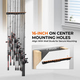 KastKing V15 Vertical Fishing Rod Holder – Wall Mounted Fishing Rod Rack, Store 15 Rods or Fishing Rod Combos in 17.25 Inches, Great Fishing Pole Holder and Rack KastKing