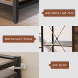 Kitchen Bakers Rack with Storage Drawers and Power Outlet, 65.8”Coffee Bar Cabinet with 6 Hooks, Microwave Stand with Tilt Out Trash Can Cabinet for Dining Room Living Room, Fits 10-Gallon Bins spanspace