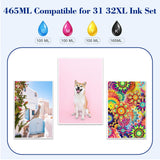 Pristar Compatible with HP 31 32XL Ink Bottle Set Compatible with HP Smart Tank 7301 7001 7602 5000 6001 5101 5102 5103 Plus 651 551 455 457 450 All-in-One Ink (165 ML 32XL Black Ink 100 ML 31 CMY Ink Pristar