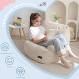 MAXYOYO Kids Bean Bag Chair, Stuffed Toddler Bean Bag Sofa with Filler Bean Bag Chair for Boys and Girls, Lazy Sofa with Pocket Floor Chair for Gaming, Reading, Beige MAXYOYO