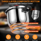 NYTRX Pressure Cooker 10 QT, Stainess Steel Pressure Canner 10 Quart, Explosion-Proof Cookware, Rotating Lock/Unlock Lid, One-handed lid opening, Thickened Silicone Ring And Anti-scald Handle, Silver NYTRX