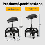 VIVOHOME Rolling Shop Stool Adjustable Height 360 Degree Swivel Stool with Tool Tray Storage and Wheels for Garage, Workshop, 300 LBS Capacity VIVOHOME