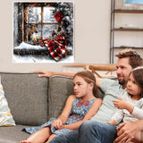 VIGEGU Christmas Paint by Numbers Kit for Adults with Framed,Deer Winter Landscape Paint by Number DIY Adult Paint by Number Kits for Wall Decor 12x12in VIGEGU