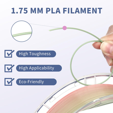 FXAAGFH Rainbow 3D PLA Printer Filament 1.75 mm, Matte 3 D PLA Printing Print Filament +/-0.03mm, 1kg/2.2lbs FXAAGFH