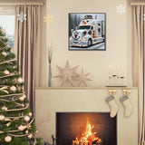 APTDYIGL 5D Christmas Diamond Painting Kits for Adults Beginner,DIY Truck Diamond Art Kits for Adults,Round Full Drill Diamond Dots with Gem Art Kits,Home Wall Decor 13.7X13.7inch APTDYIGL