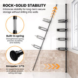 Foukus Tension Pole Shower Caddy Corner: Adjustable 4tier Bathroom Organizer Shelves - Rustproof Bathtub Shampoo Rack 43.5-120 inch Foukus