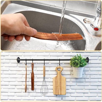 11 Inch Skinny Wooden Spurtle Blender Spatula Sourdough Mixer Bread Stirring Spatula Wood Utensil Tool Flat Stirring Stick Bread Spatula for Dough Cooking Spreading Baking Whisking Mixing Jar Scraping