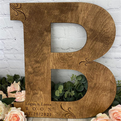 SSRUI Personalized Alternative Wedding Guest Book, First Letters of The Men/Women, Rustic Wedding Decor Guest Book Sign Fall Wedding Guest Book for - WoodArtSupply