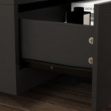 AIEGLE Modern TV Stand for 100+ Inch TVs, Entertainment Center with 2 Drawers & Shelves, Large Media Console Table TV Cabinet with Storage for Living Room, Black (94.5" W x 15" D x 12.4" H) AIEGLE